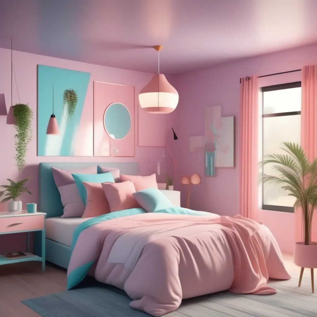 bedroom redesign to pink and black color palette